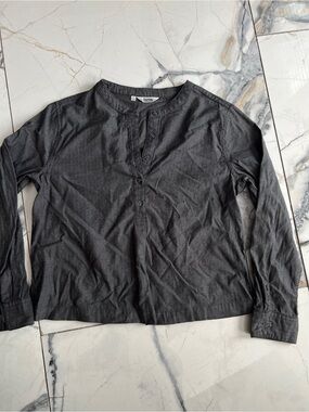 Bridge & Burn Cotton Dark Charcoal Gray Pullover Shirt - size S